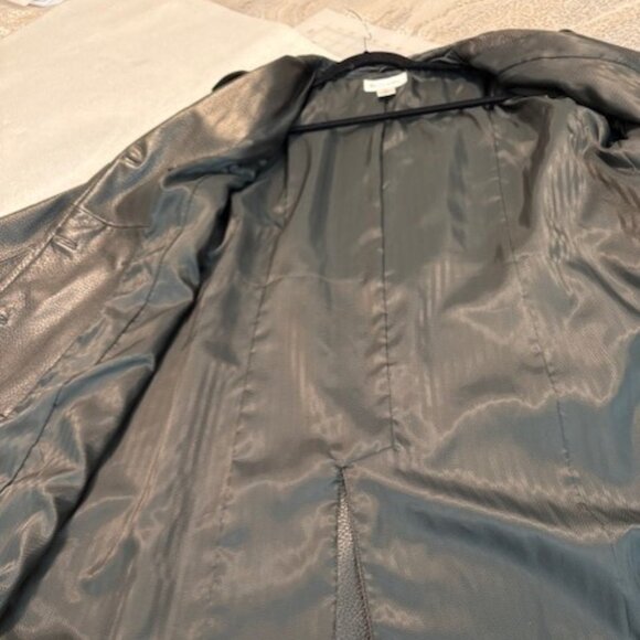 PRESTON & YORK LEATHER COAT, Above the Knee, BLACK, SIZE XL - Picture 7 of 7